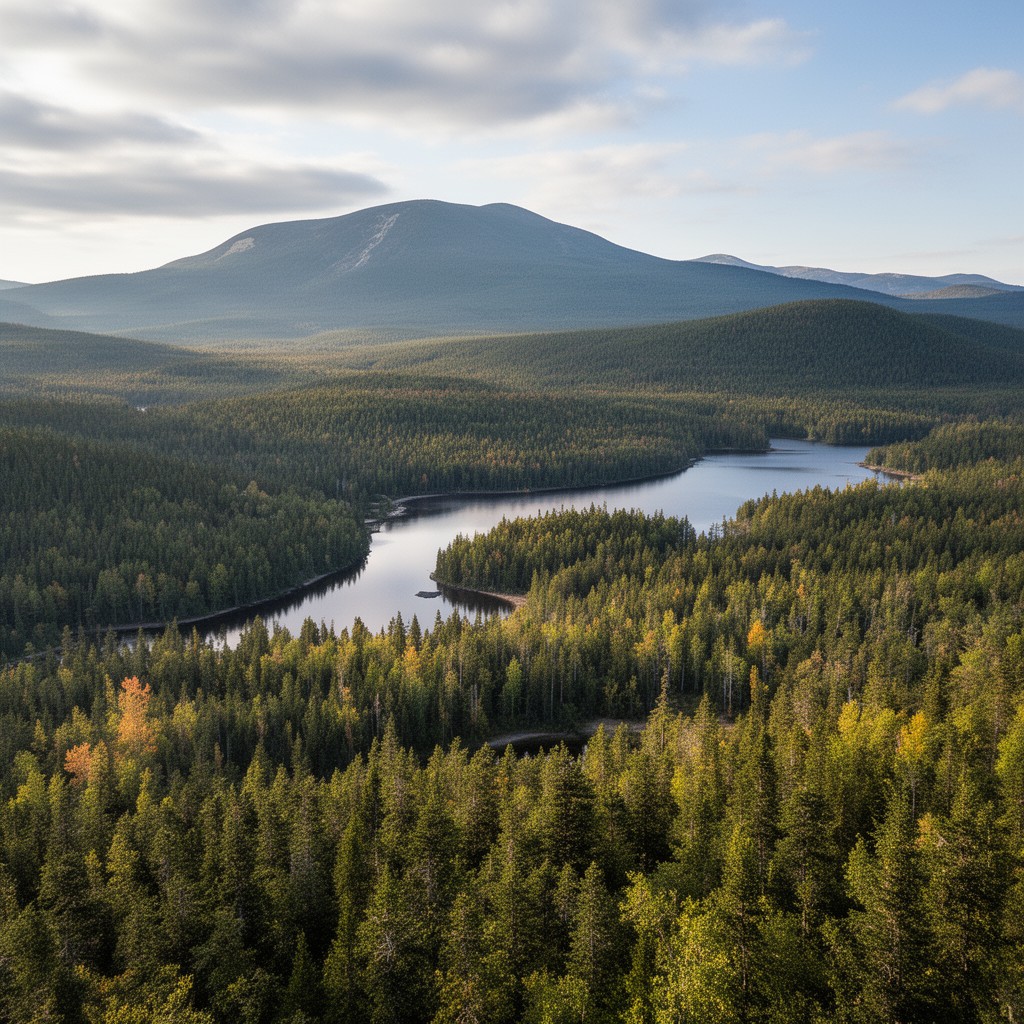 AI-generated illustration of Moosehead Lake region