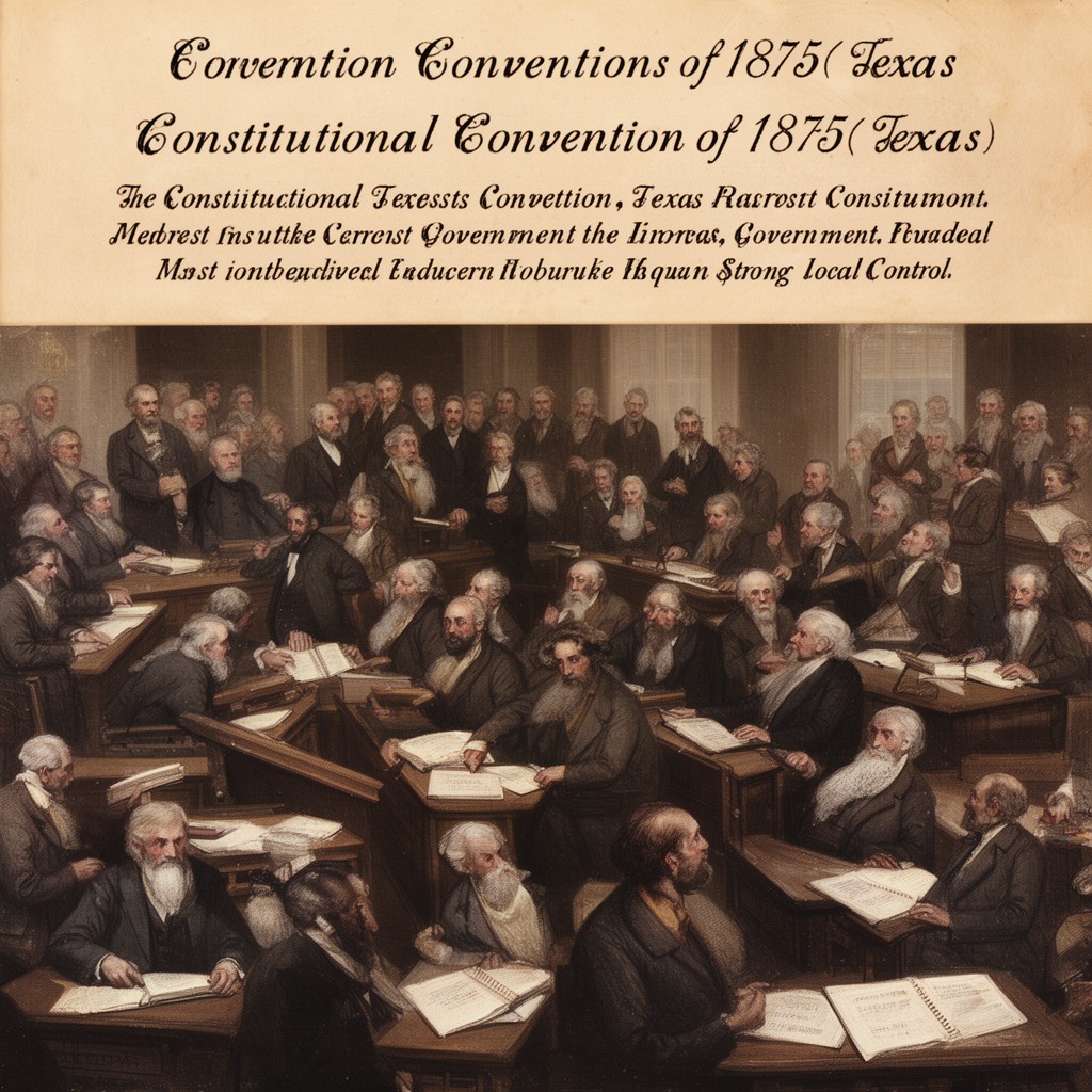 AI-generated illustration of constitutional convention of 1875 (Texas)