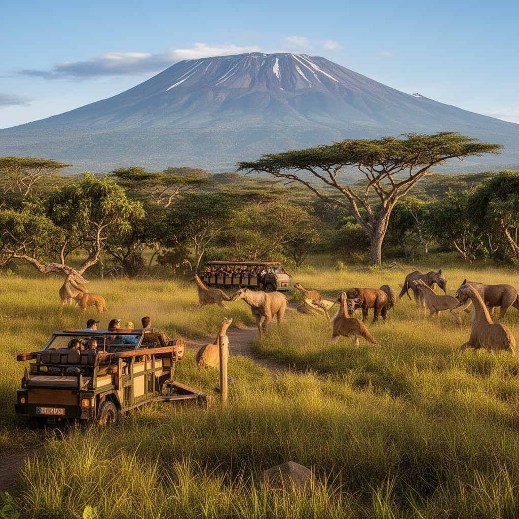 AI-generated illustration of Kilimanjaro Safaris