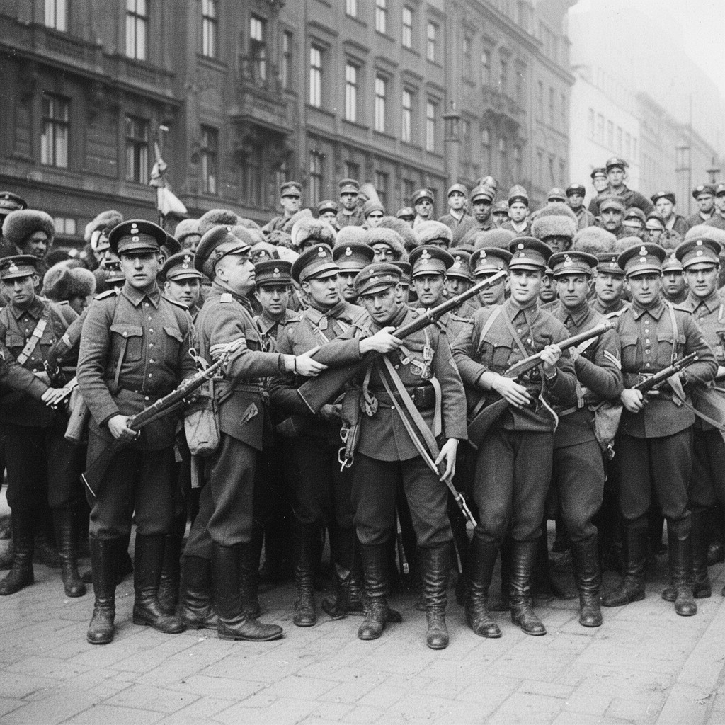AI-generated illustration of Freikorps soldiers