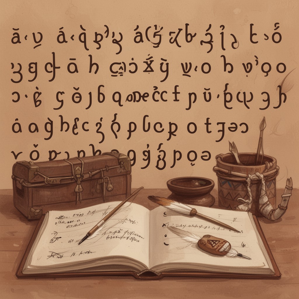AI-generated illustration of Canadian Aboriginal syllabics