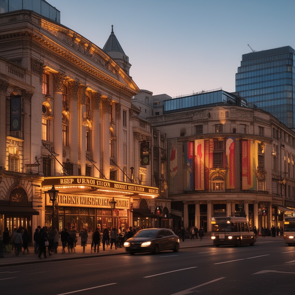 AI-generated illustration of West End theatres