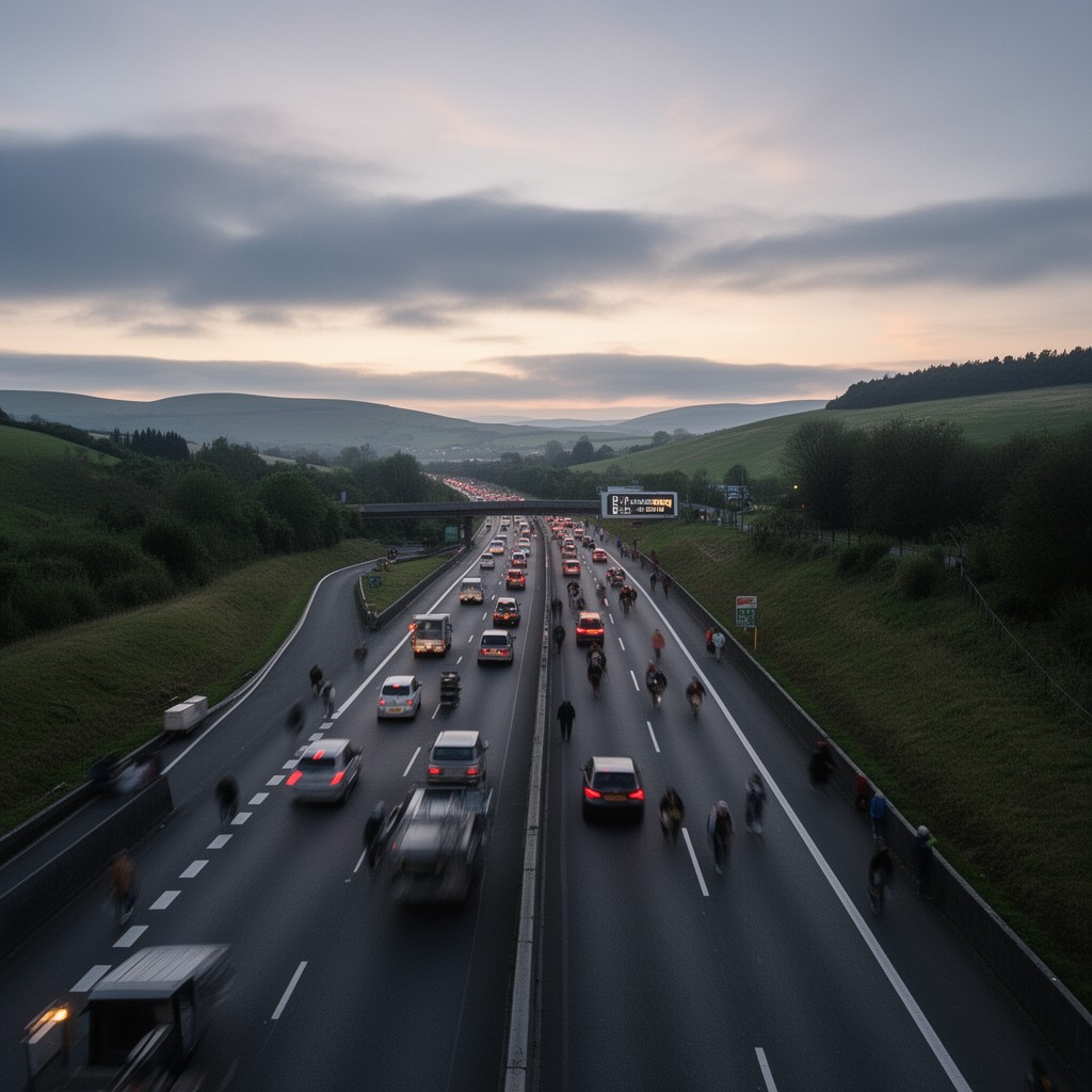 AI-generated illustration of M6 motorway