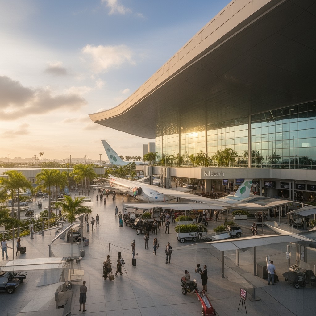 AI-generated illustration of Palm Beach International Airport
