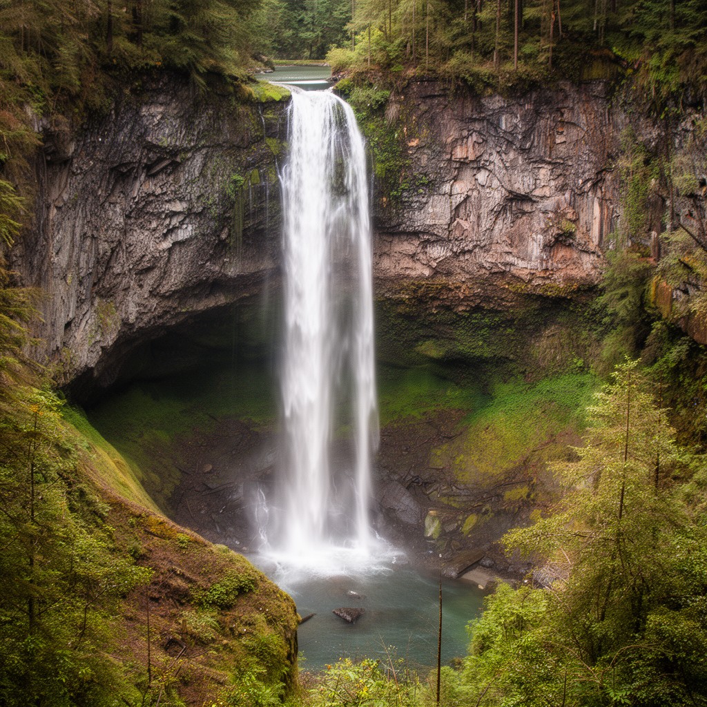 AI-generated illustration of Punch Bowl Falls