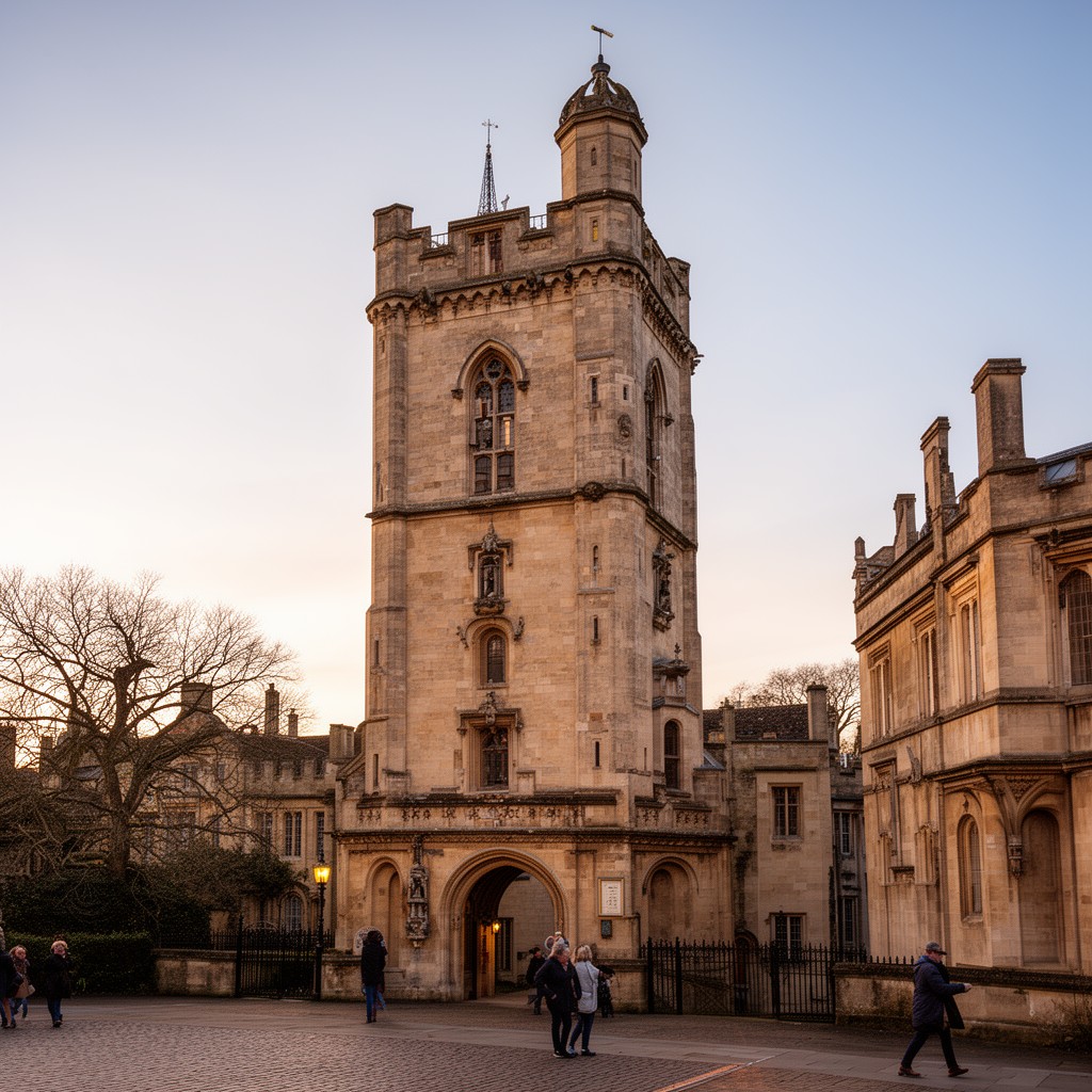 AI-generated illustration of Tom Tower, Christ Church, Oxford