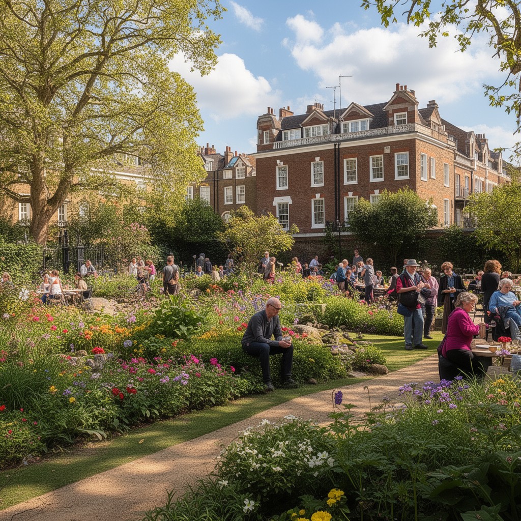 AI-generated illustration of Tavistock Square, London