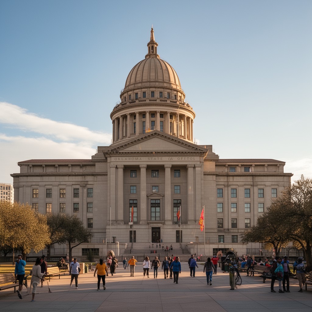 AI-generated illustration of Oklahoma State Capitol