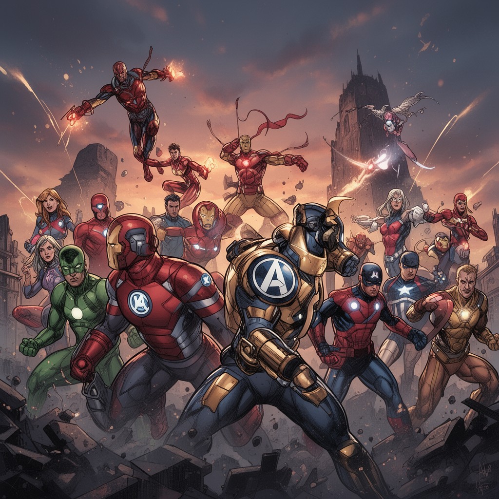AI-generated illustration of Avengers