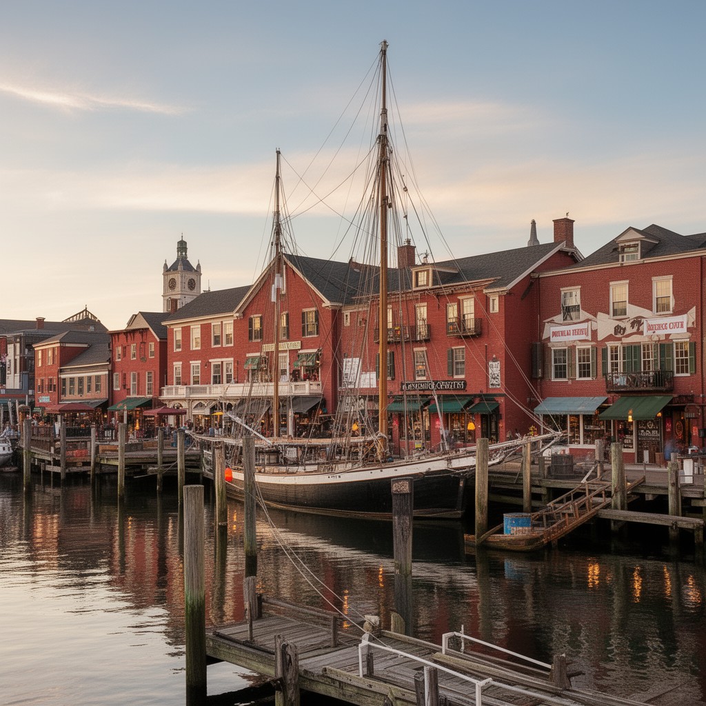 AI-generated illustration of Pickering Wharf (historic area association)