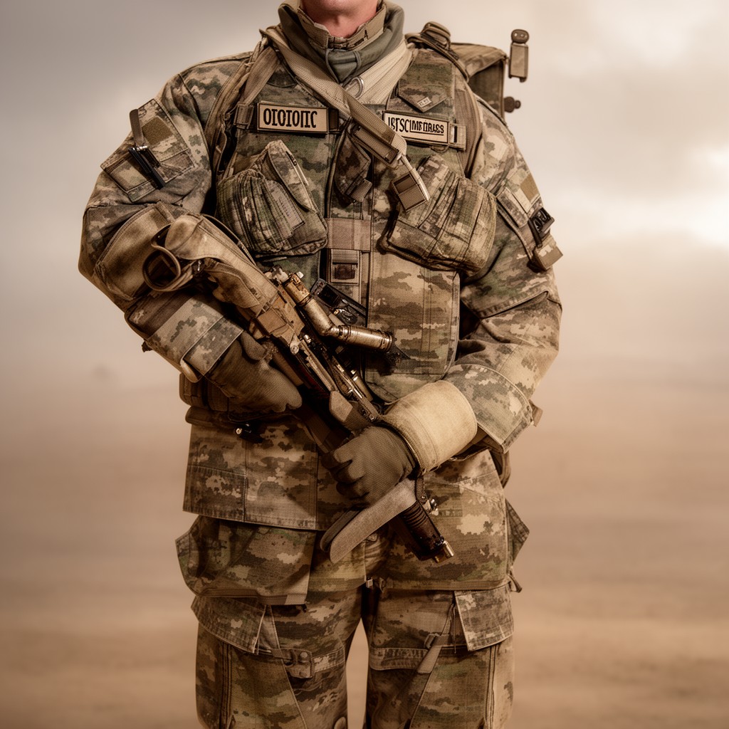 AI-generated illustration of Battle Dress Uniform