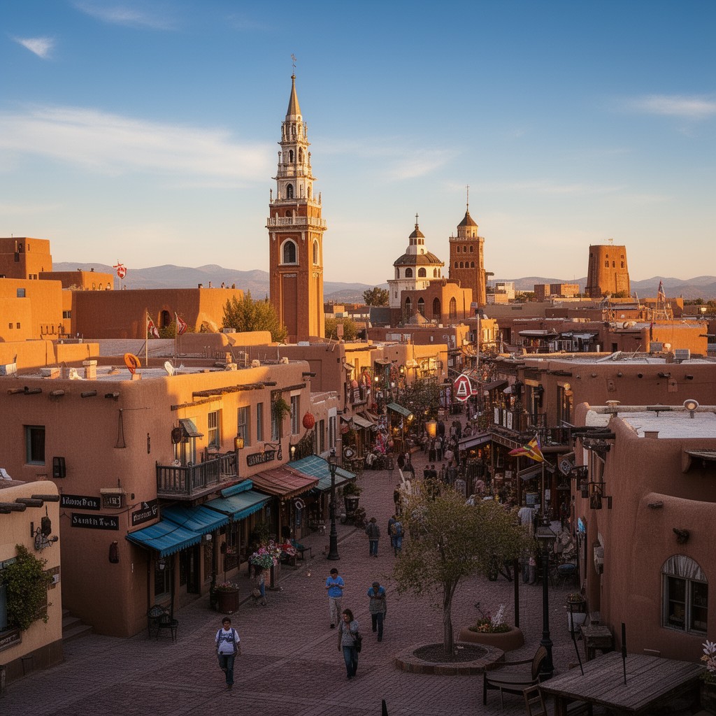 AI-generated illustration of Santa Fe Historic District