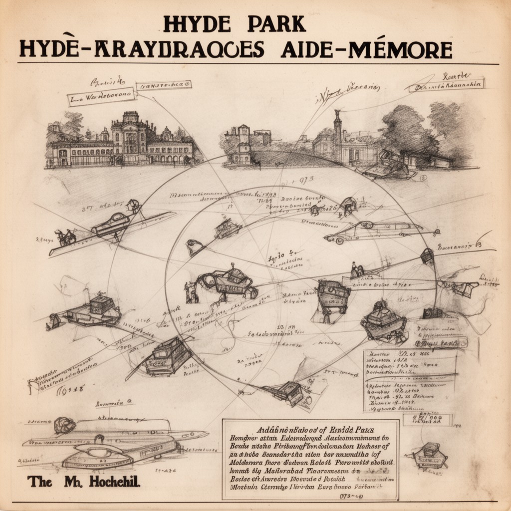 AI-generated illustration of Hyde Park Aide-Mémoire