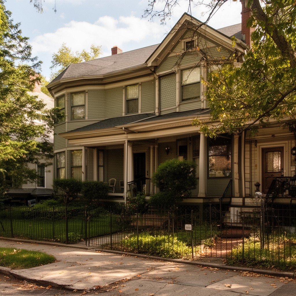 AI-generated illustration of Nook Farm historic neighborhood