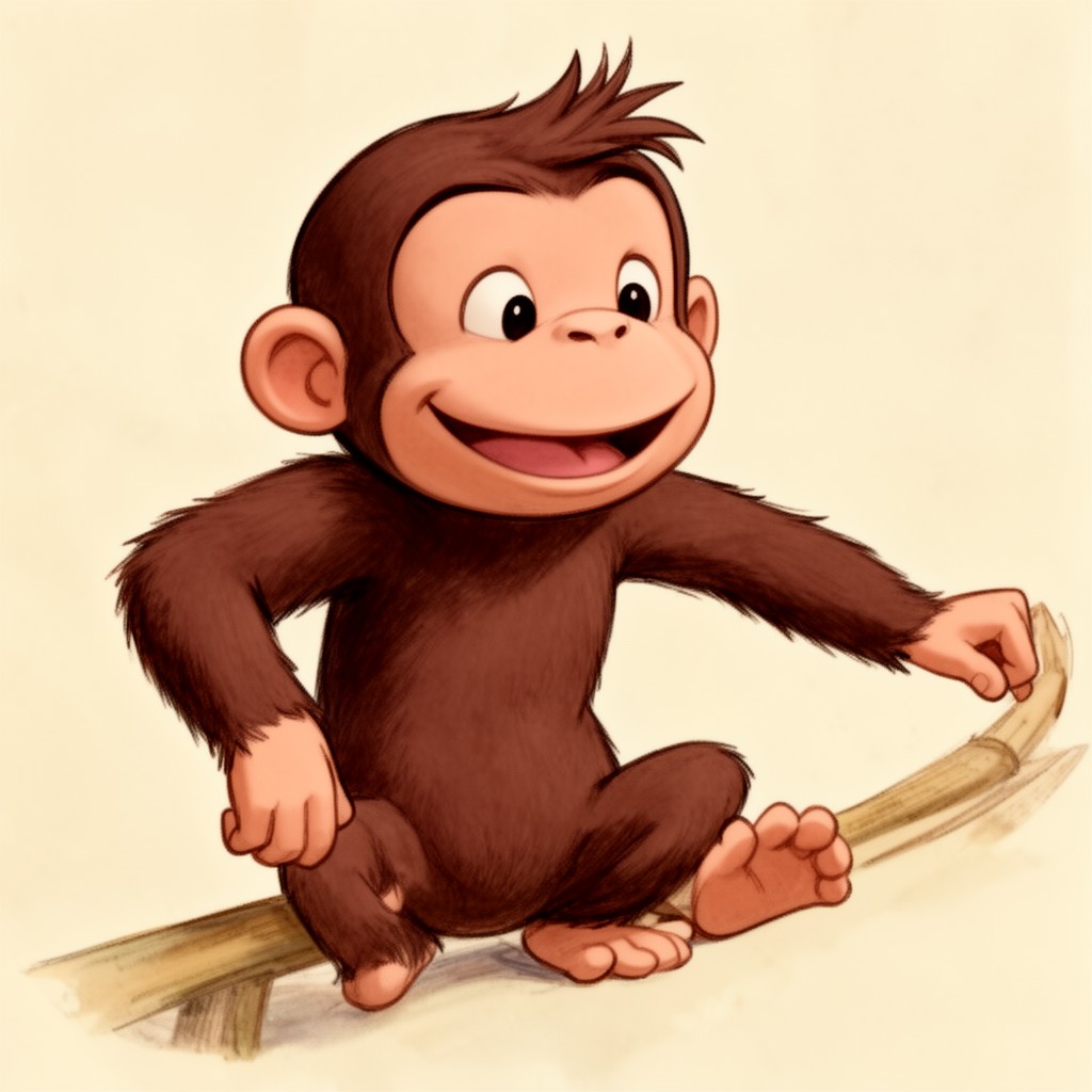AI-generated illustration of Curious George