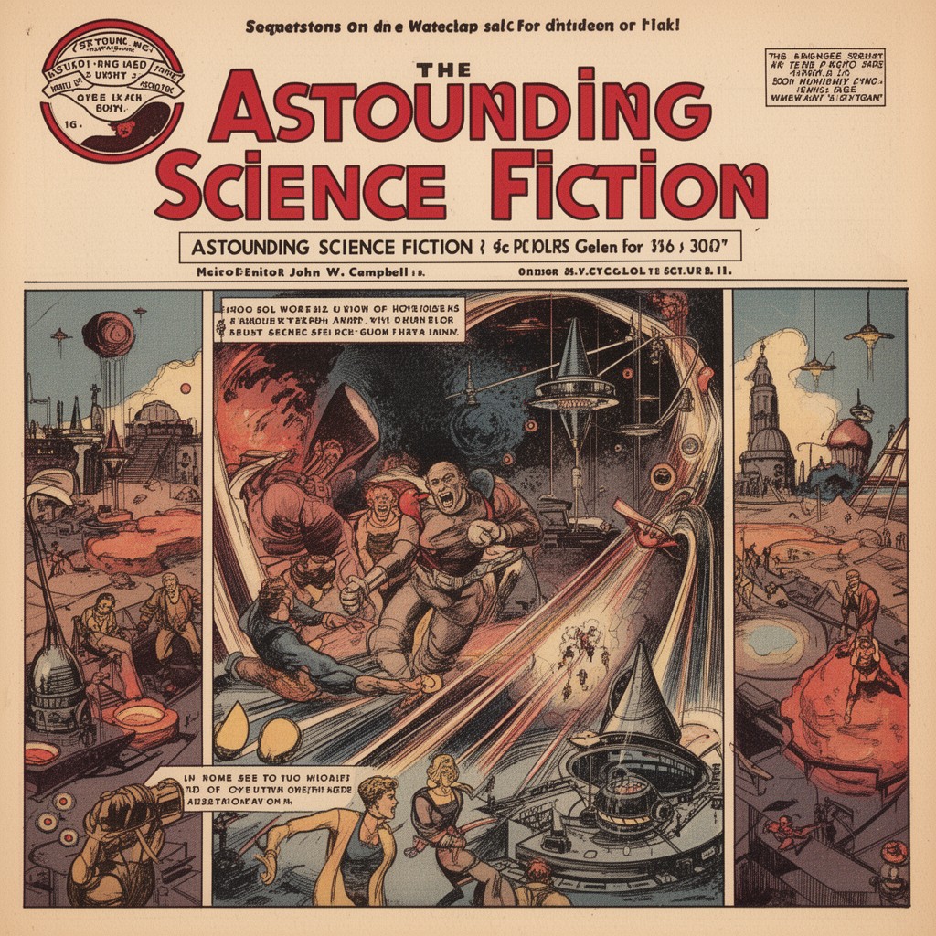 AI-generated illustration of Astounding Science Fiction