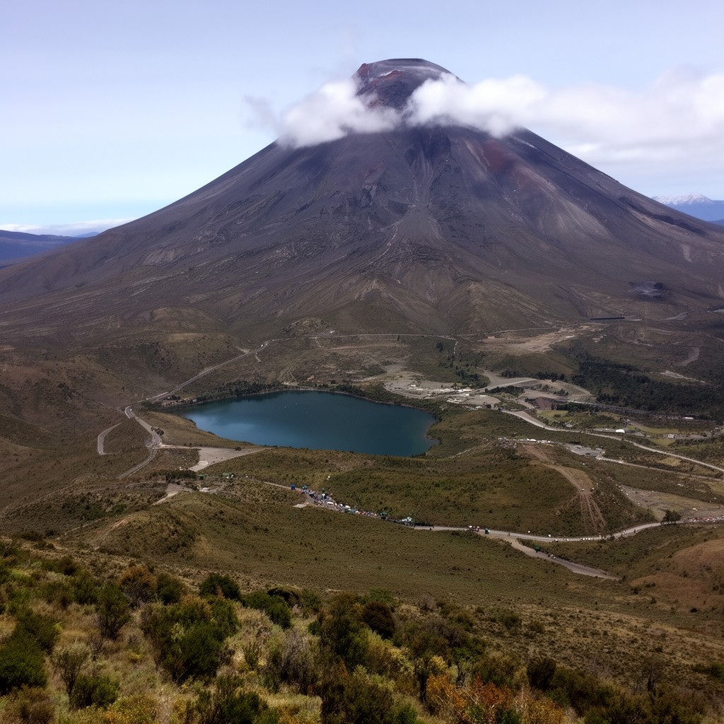 AI-generated illustration of Mount Ruapehu