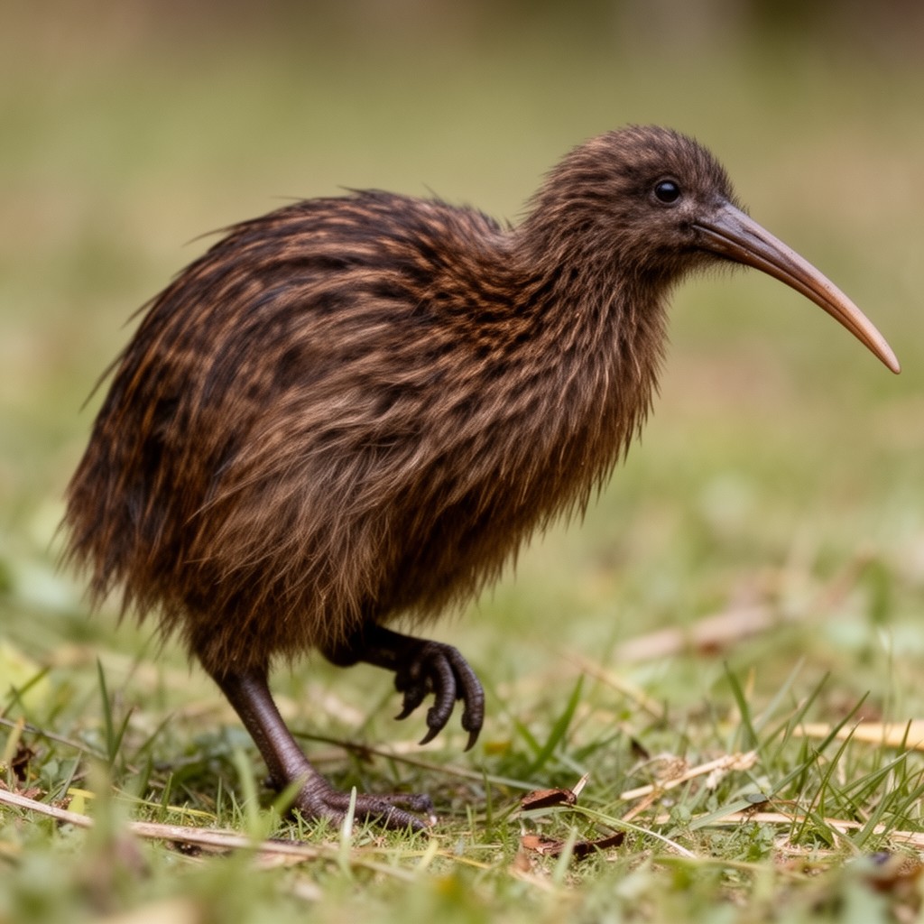 AI-generated illustration of North Island brown kiwi