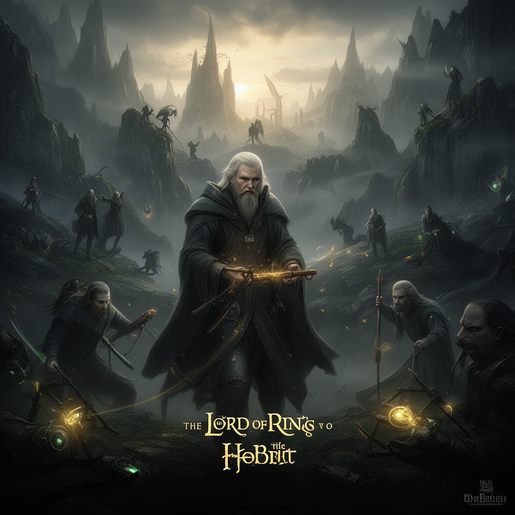 AI-generated illustration of Middle-earth film series