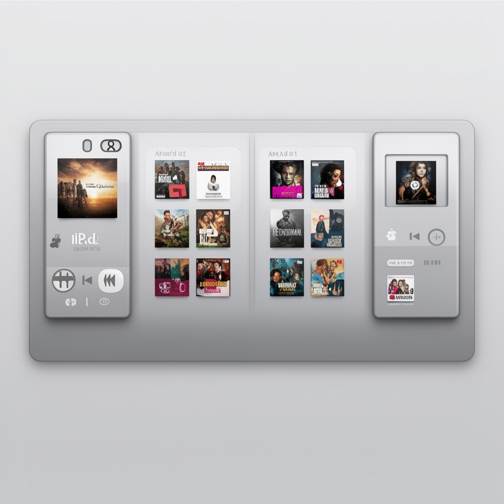 AI-generated illustration of iPod software