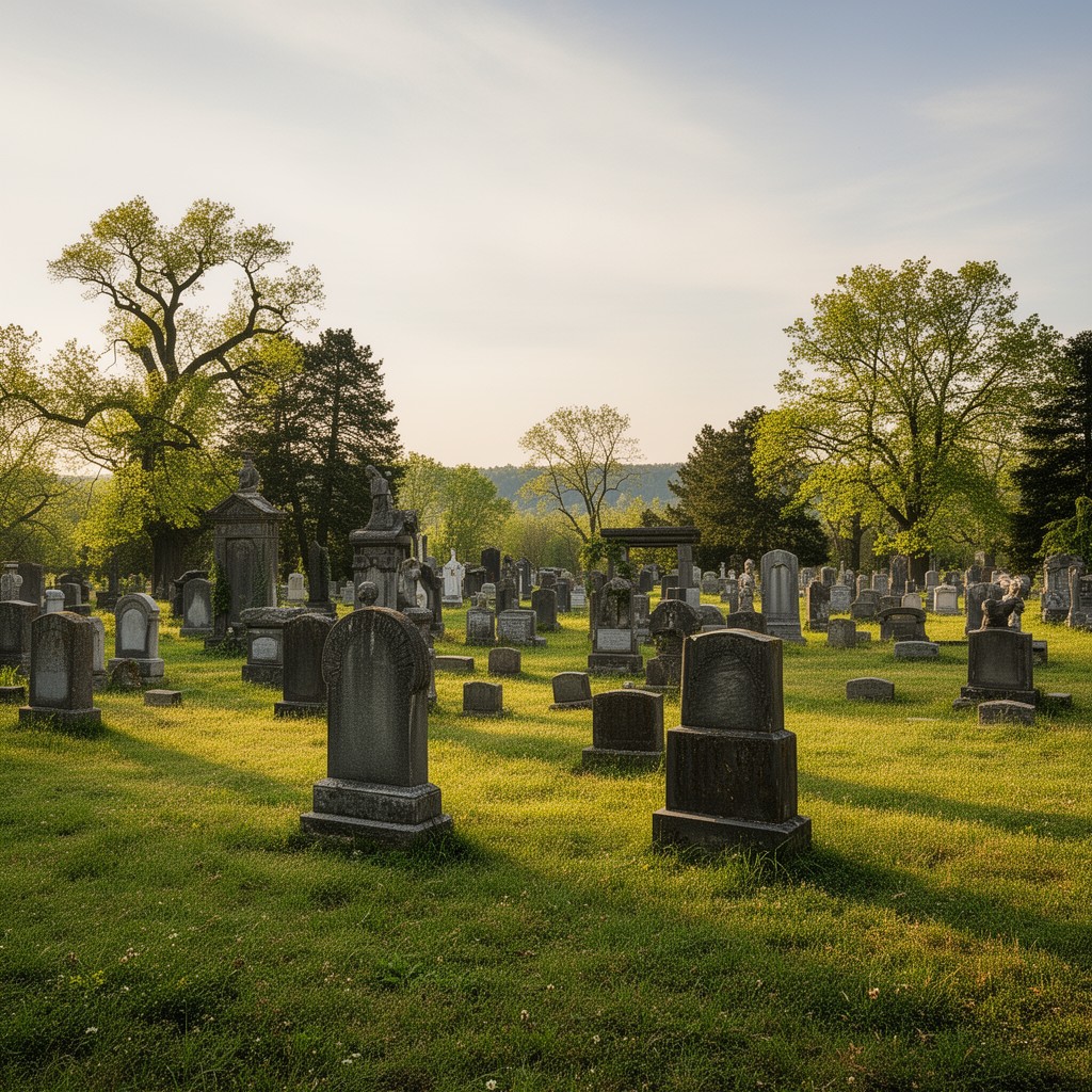 AI-generated illustration of Oakwood Cemetery (Troy, New York)