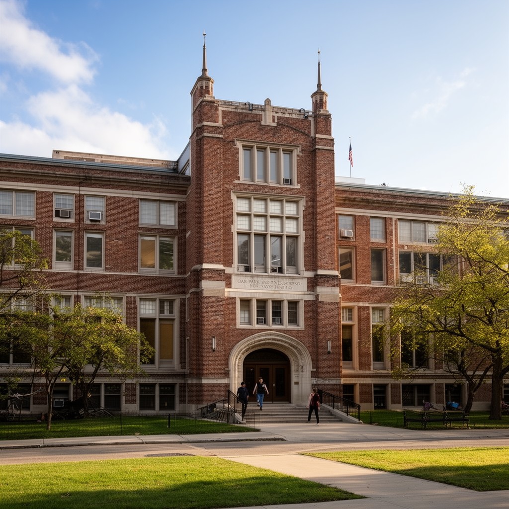 AI-generated illustration of Oak Park and River Forest High School