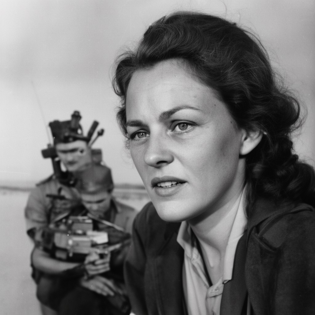 AI-generated illustration of Martha Gellhorn