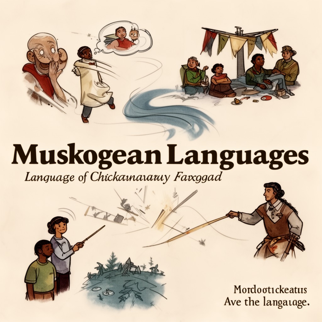 AI-generated illustration of Muskogean languages