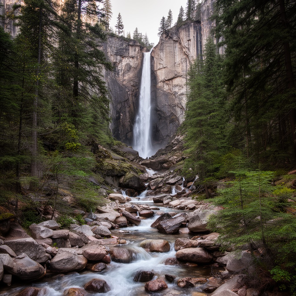 AI-generated illustration of Bridalveil Creek