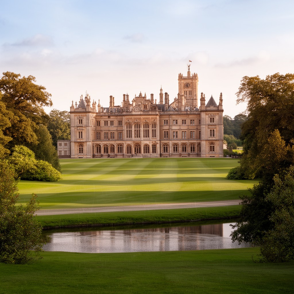 AI-generated illustration of Burghley House park