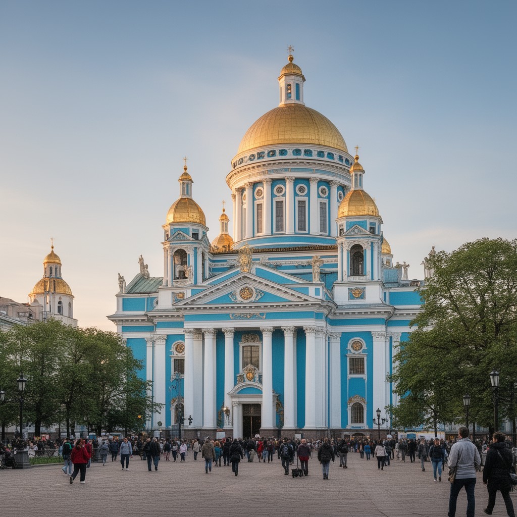 AI-generated illustration of Smolny Cathedral