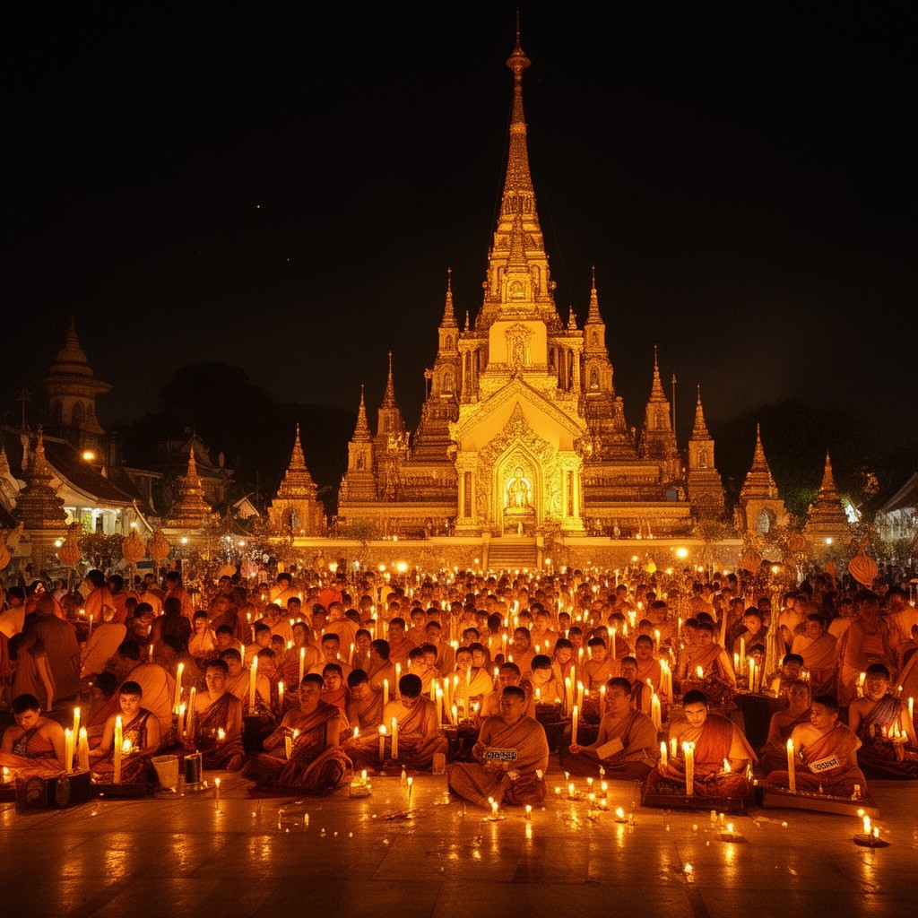 AI-generated illustration of Magha Puja