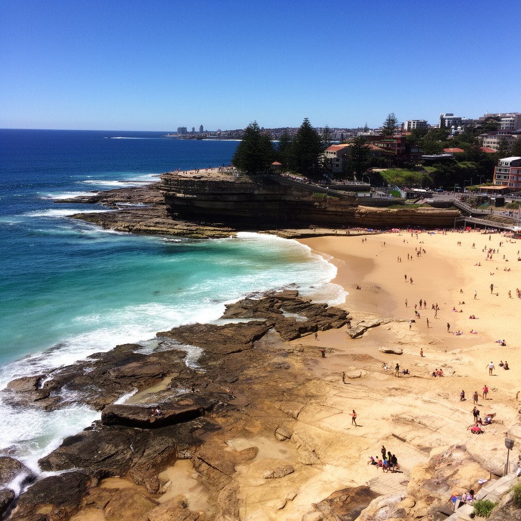 AI-generated illustration of Bondi Beach