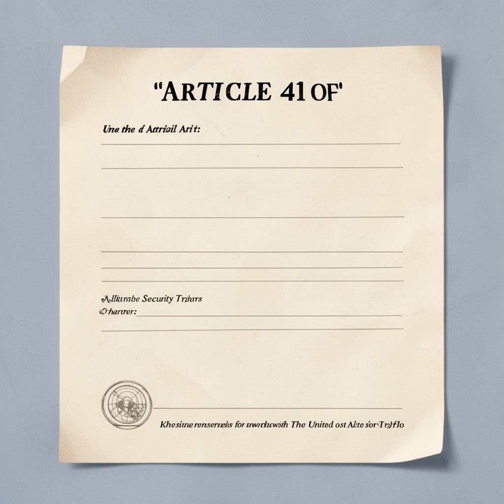 AI-generated illustration of Article 41 of the United Nations Charter