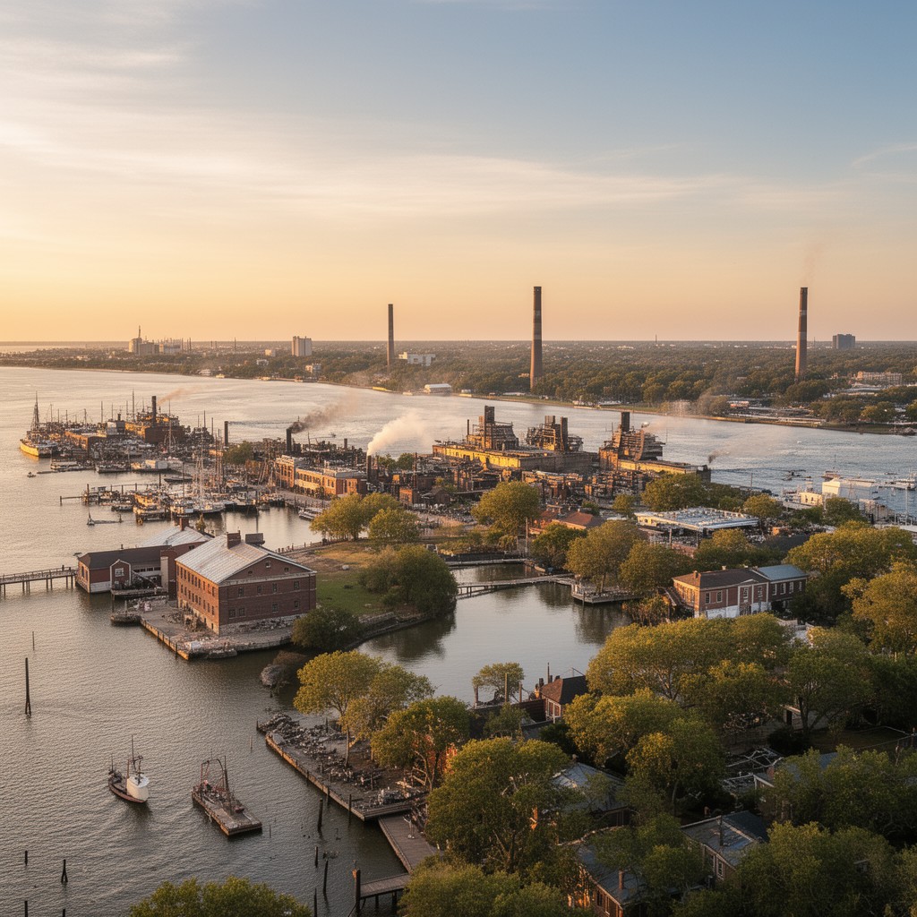 AI-generated illustration of Charleston Harbor