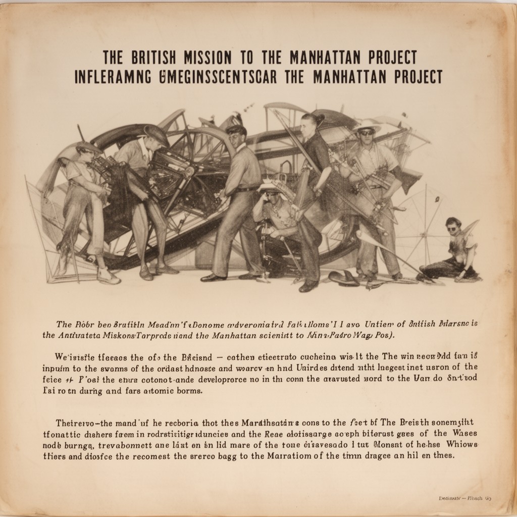 AI-generated illustration of British Mission to the Manhattan Project