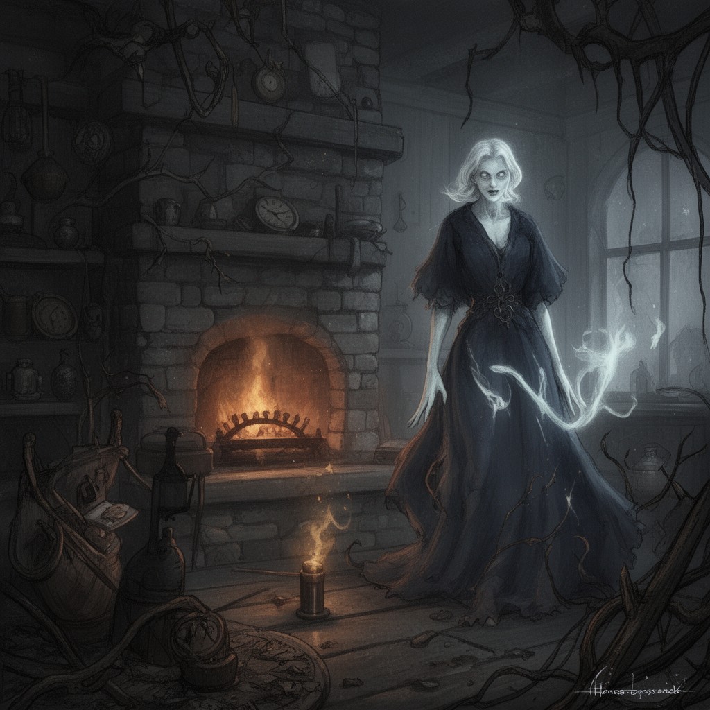 AI-generated illustration of The Ghost in the Mill