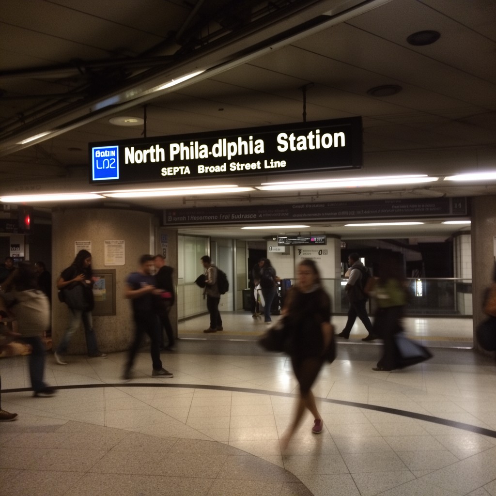 AI-generated illustration of North Philadelphia station
