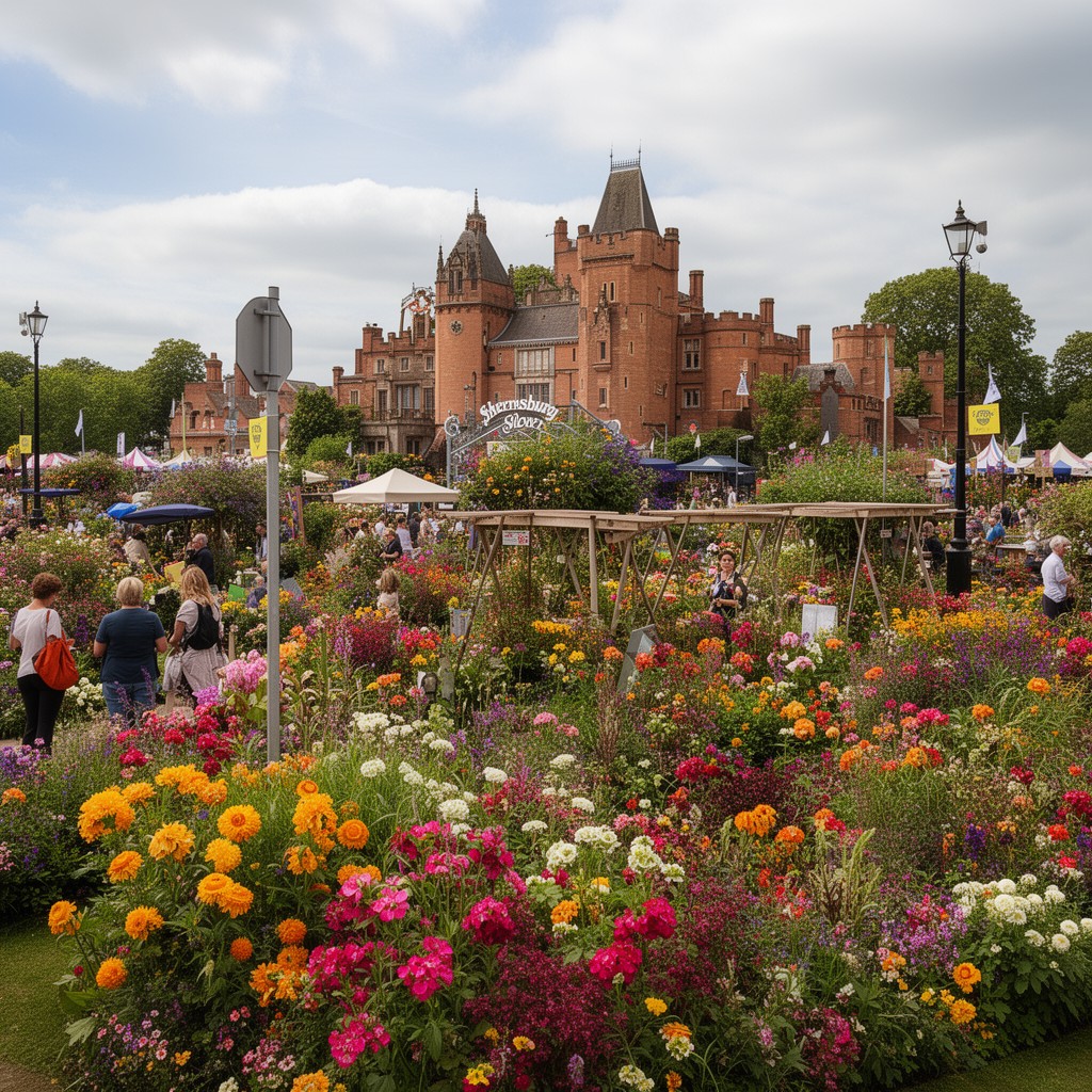 AI-generated illustration of Shrewsbury Flower Show