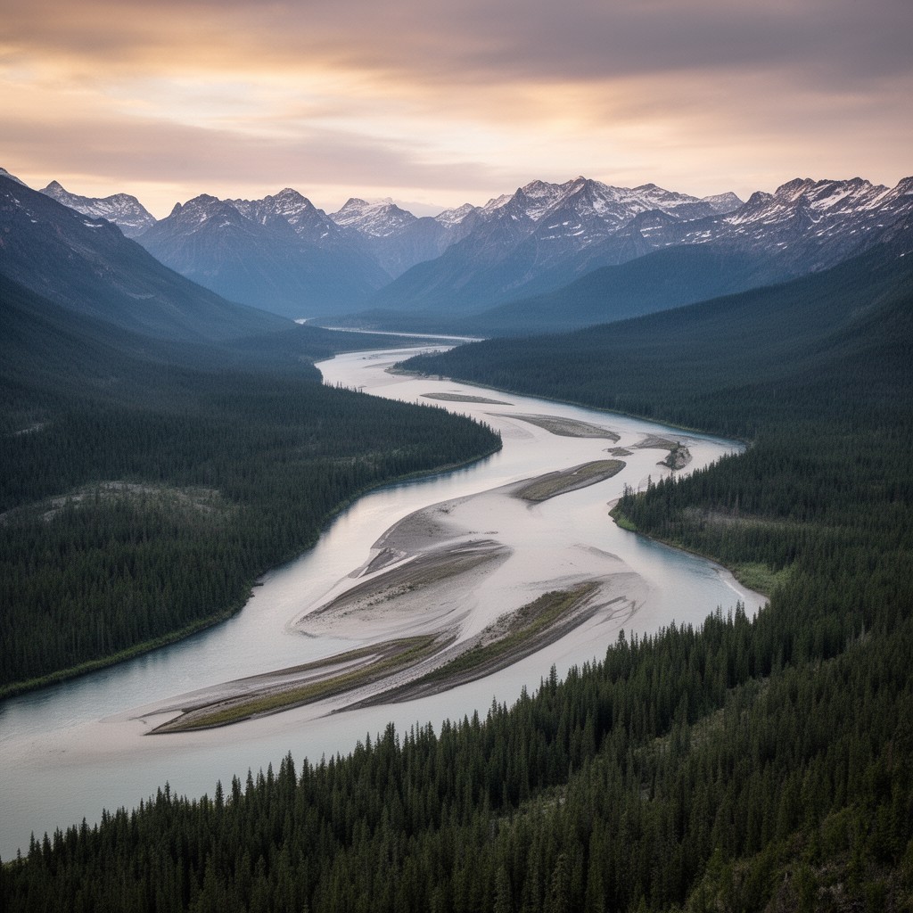 AI-generated illustration of Yenisei River