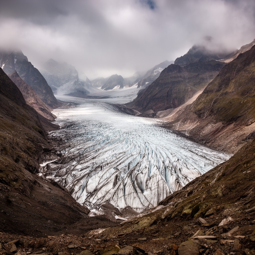 AI-generated illustration of Aneto glacier