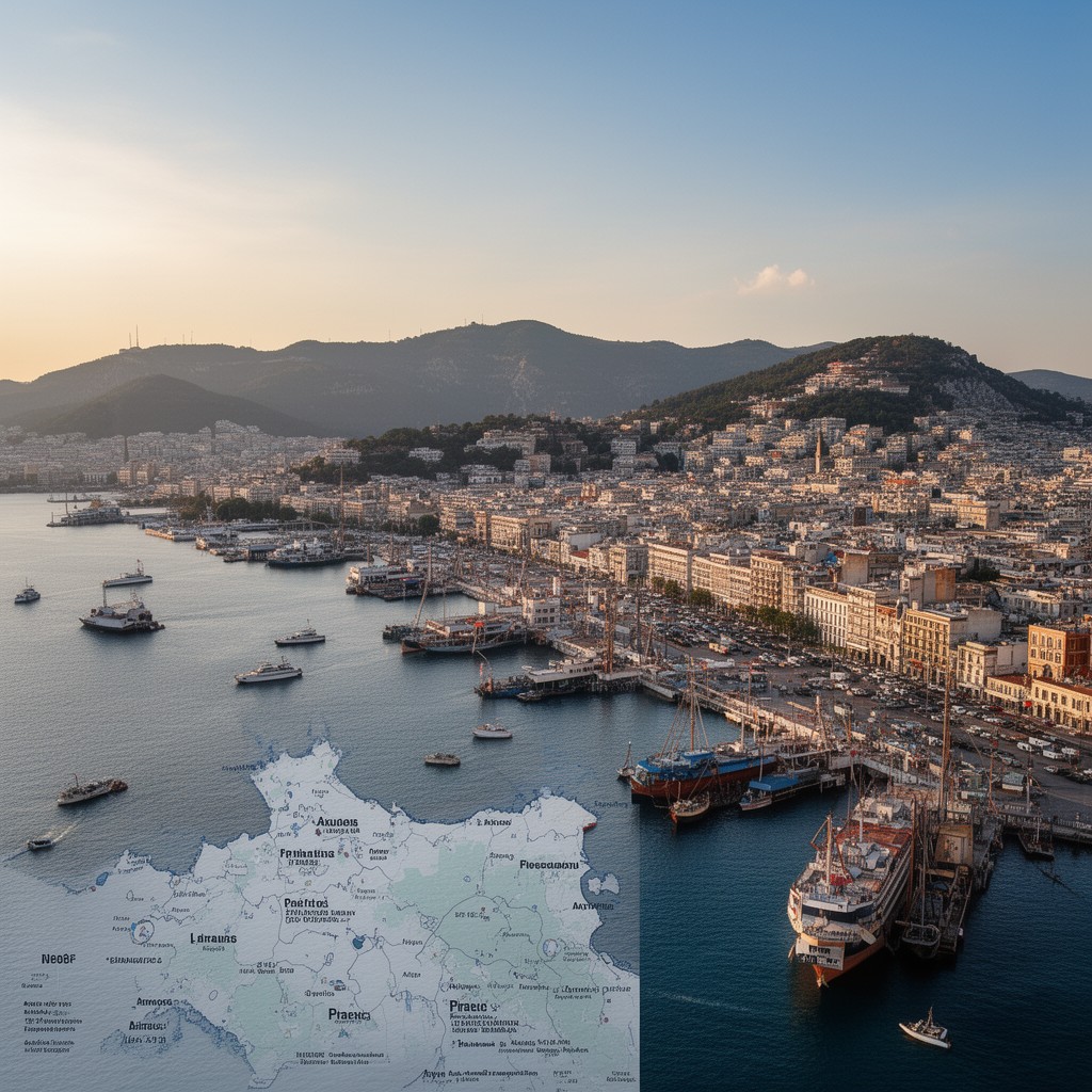 AI-generated illustration of Piraeus regional unit