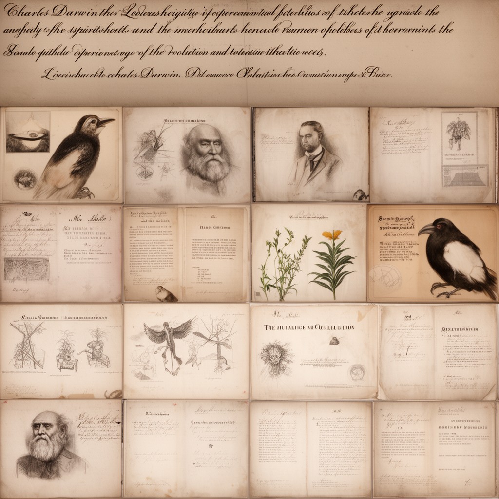 AI-generated illustration of Charles Darwin's later scientific works