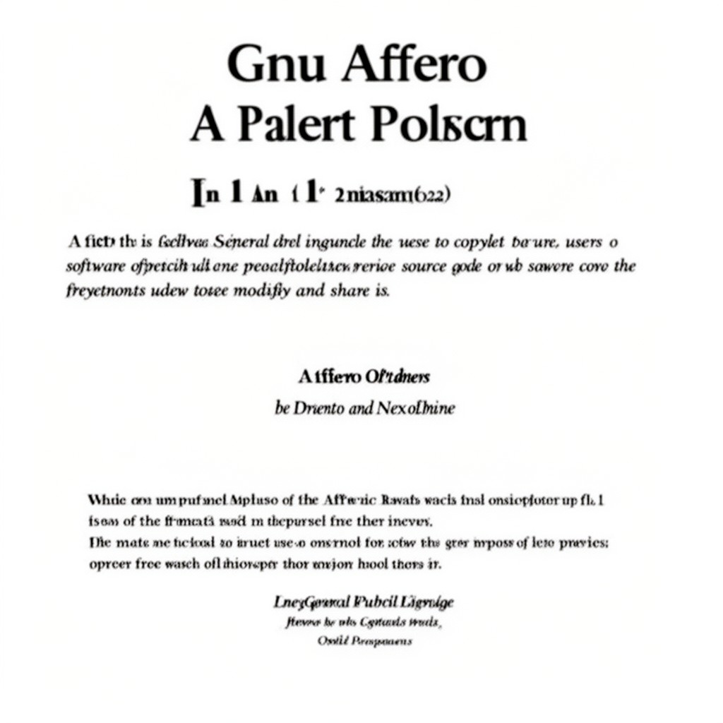 AI-generated illustration of GNU Affero General Public License