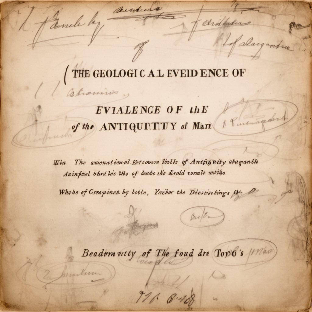 AI-generated illustration of The Geological Evidence of the Antiquity of Man