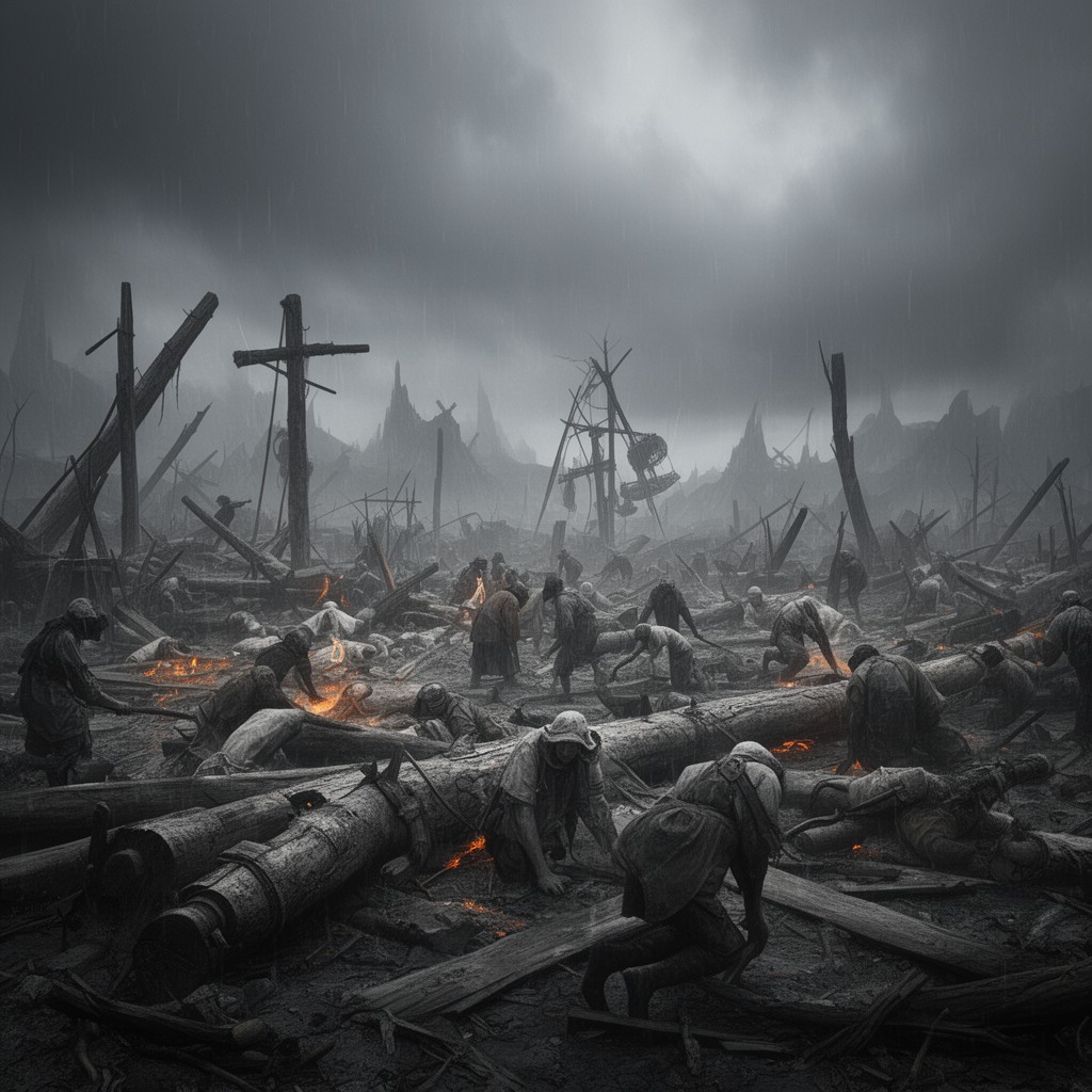 AI-generated illustration of Malthusian catastrophe