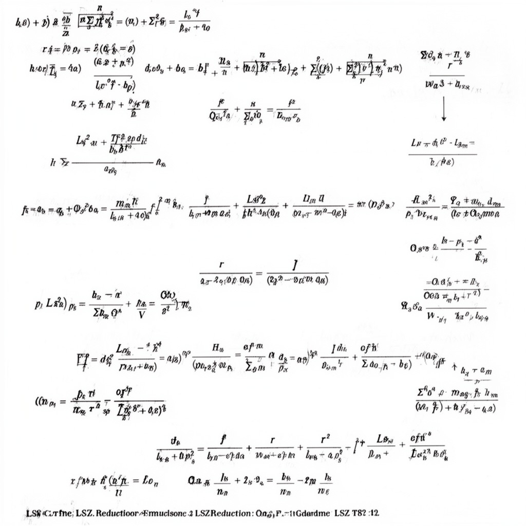 AI-generated illustration of LSZ reduction formula