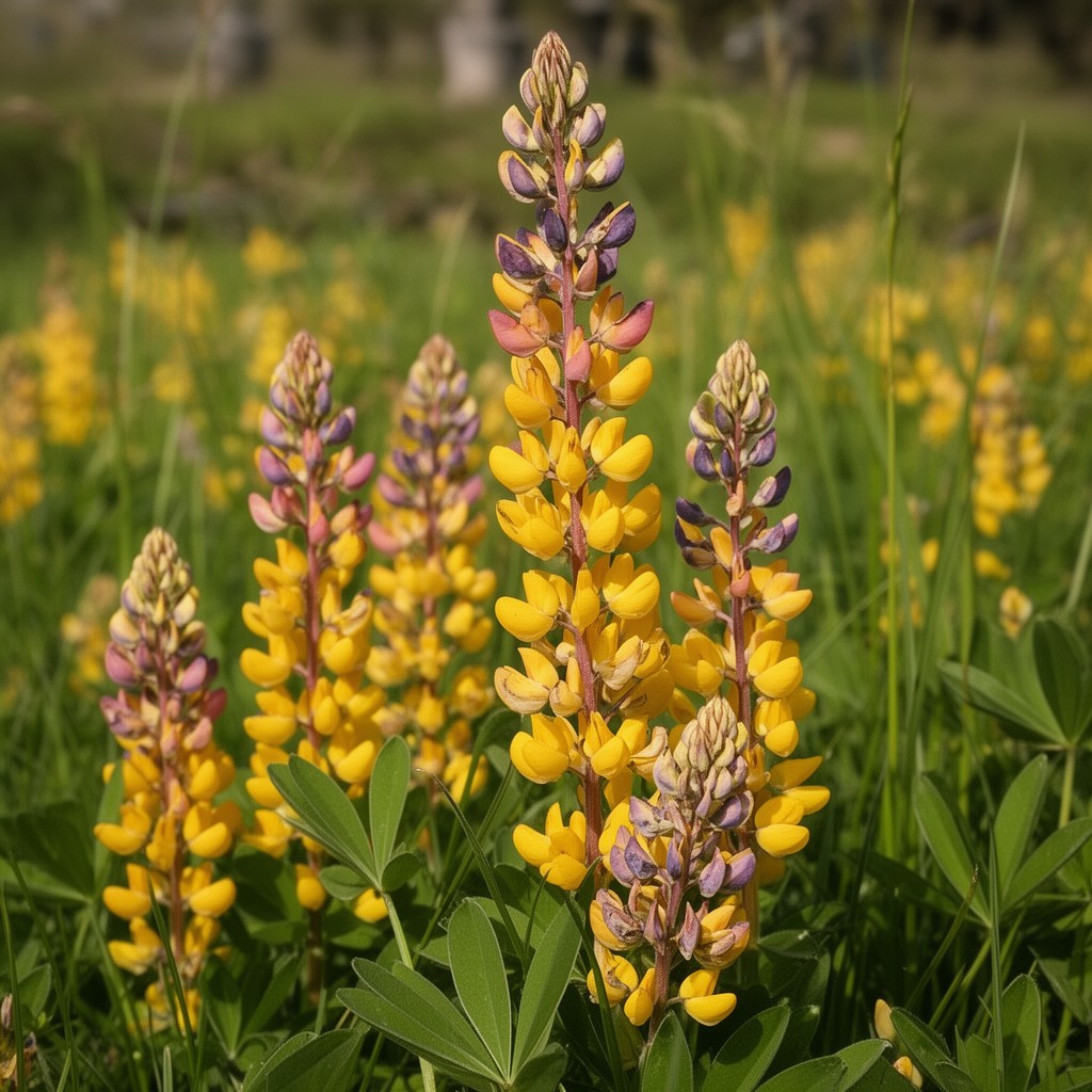AI-generated illustration of Lupinus luteus