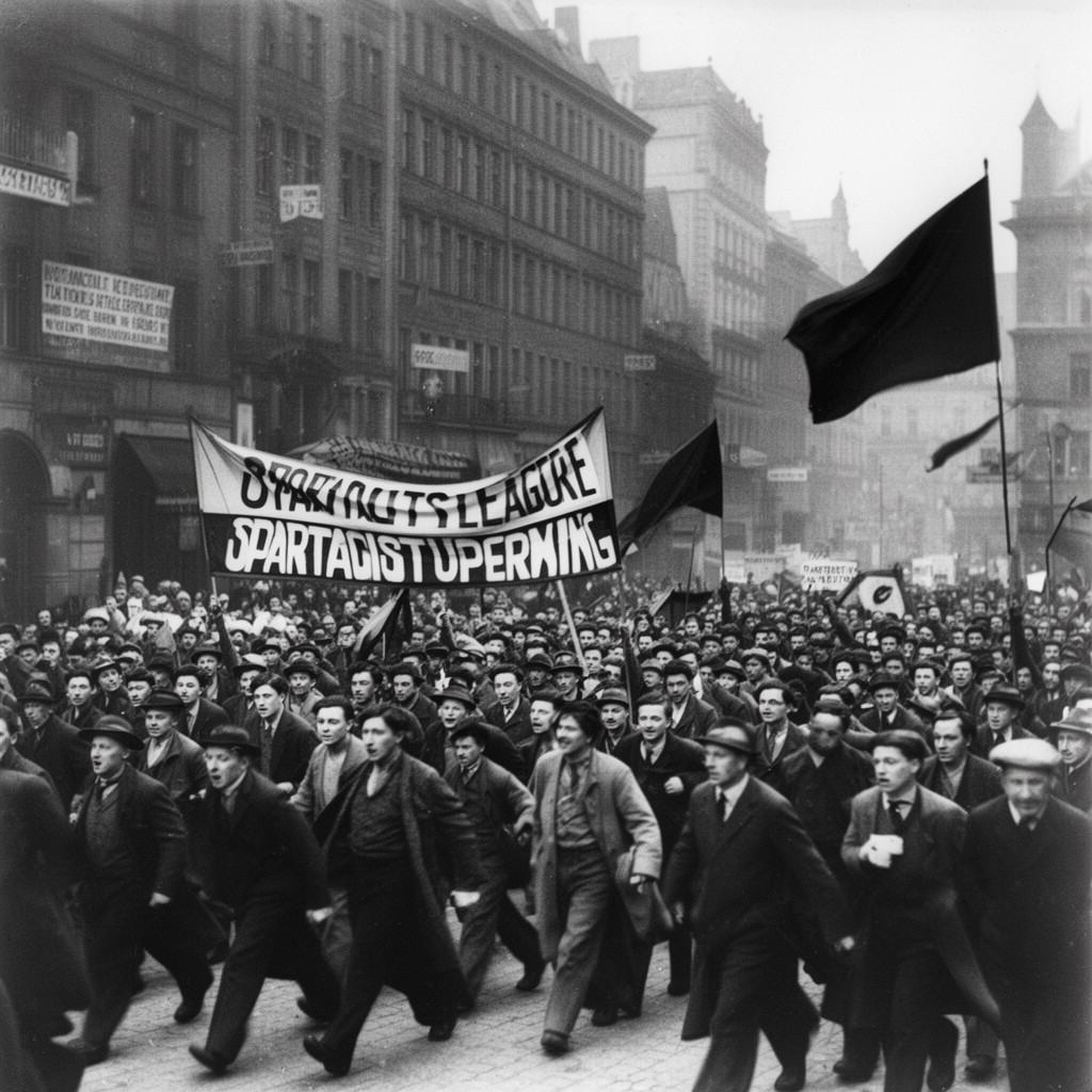 AI-generated illustration of Spartacist uprising