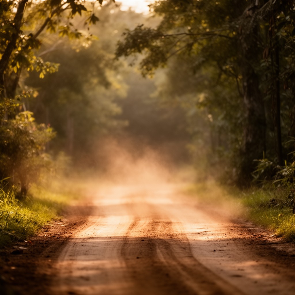 AI-generated illustration of Dust Tracks on a Road